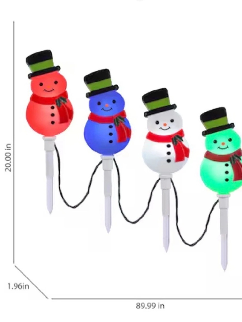 Gemmy Lightshow 4-Marker Snowman Christmas Pathway Markers 2 Boxes OPEN BOX